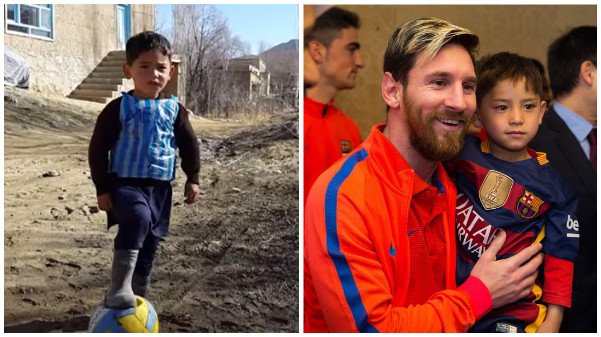Messi conoce a niño afgano