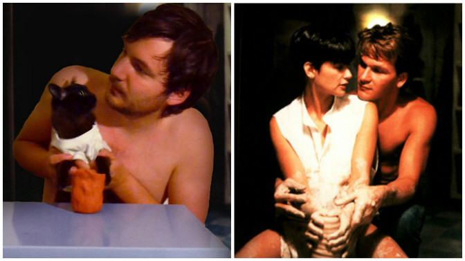 escenas de películas con su gato