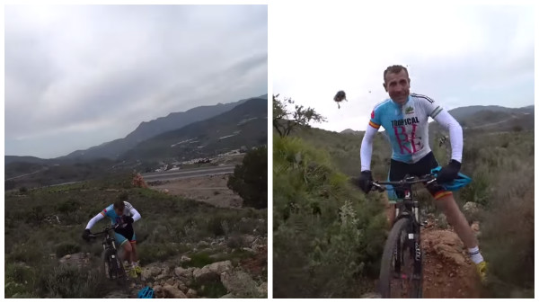 grupo de ciclistas es atacado por un enjambre