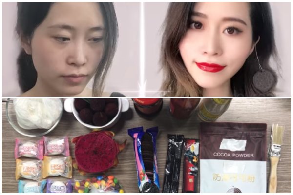 maquillaje usando comida