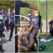 pelea entre bañistas y policías