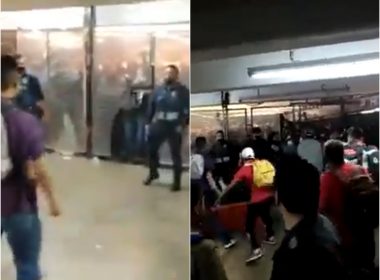 Pelea entre policías