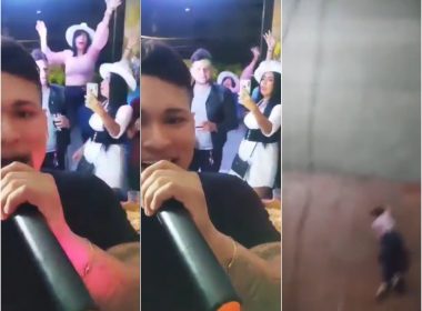 Mujer cae de espaldas